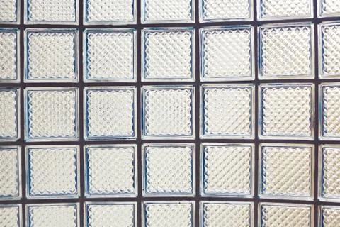 Wall made of glass bricks Stock Photos