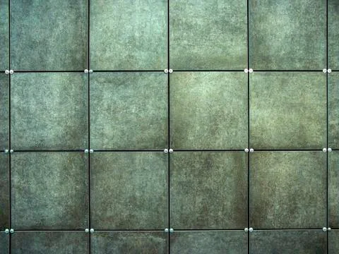 Wall  made of gray square tiles Stock Photos