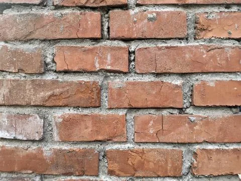 The wall made of an old brown bricks, close up Foto stock