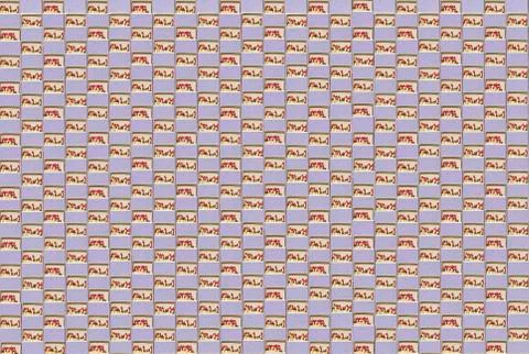 A wall made from opened matchboxes with red and brown matches Stock Photos