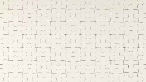 Wall made of puzzle pieces bends and breaks. Stock Footage 94970414