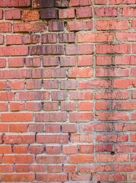 The wall is made of red brick Stockfoto's