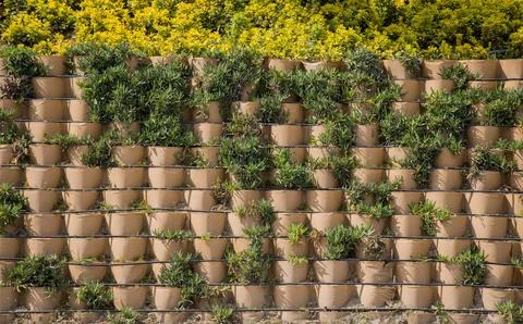 Wall made of the same type of stones Stock Photos