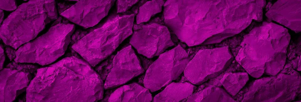 Wall made of violet limestone Stock Photos