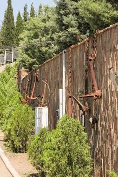 A wall of memory with anchors. Stock Photos