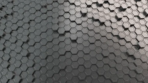 Wall of metal hexagons Stock Footage 88448528