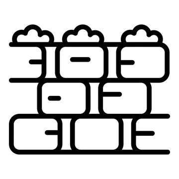 Wall mortar icon outline vector. Brick construction Stock Illustration