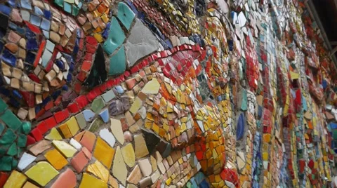 Wall of Mosaic in the Park Stock Footage 65222072