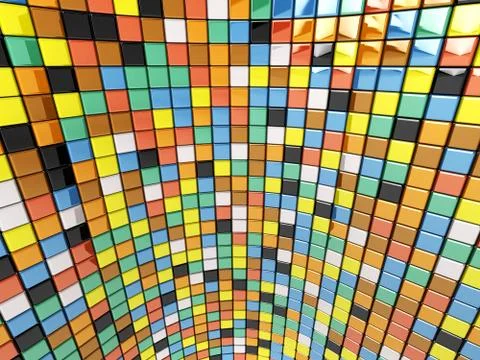 Wall of mosaic Stock Photos