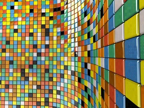 Wall of mosaic Stock Photos