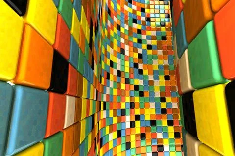Wall of mosaic Stock Photos