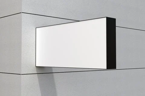 Wall Mount Sign facade Board Mockup Stock Illustration