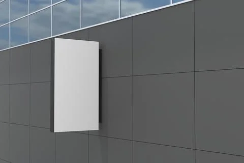 Wall Mount Sign facade Board Mockup Stock Illustration