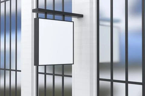 Wall Mount Sign facade Board Mockup Stock Illustration