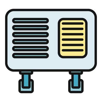 Wall mounted air conditioner cooling appliance icon Illustrazione stock