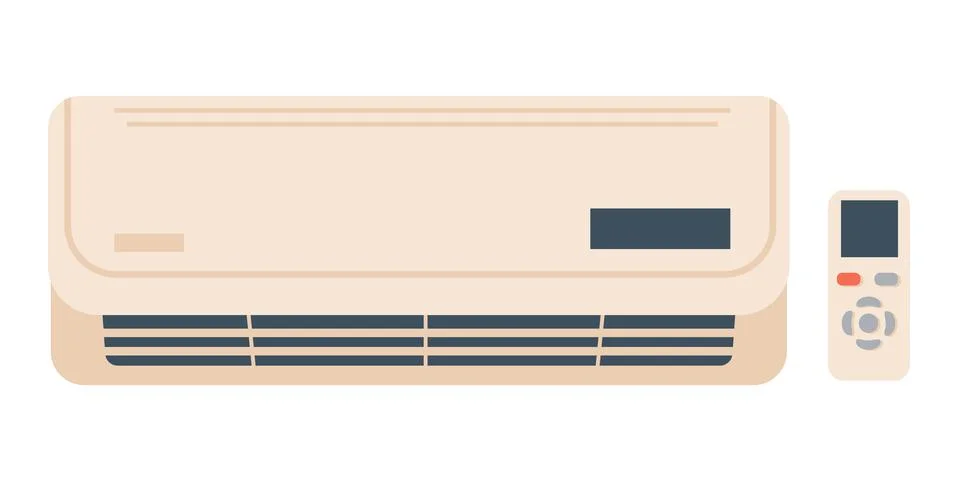Wall mounted air conditioner hand-drawn flat illustration Illustrazione stock