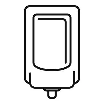 Wall mounted automatic sensor soap dispenser line icon Stock Illustration