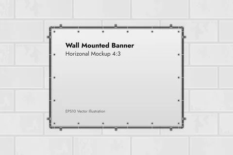 Wall Mounted Banner on Marble Background Vector Illustration. Illustrazione stock