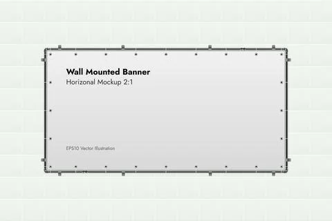 Wall Mounted Banner on Marble Background Vector Illustration. Stock Illustration