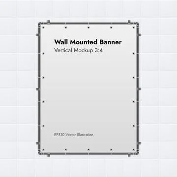 Wall Mounted Banner on Marble Background Vector Illustration. Illustrazione stock