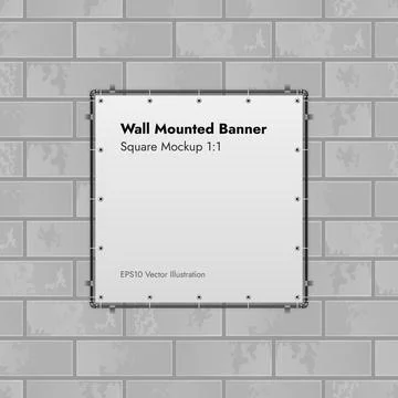Wall Mounted Banner on Marble Background Vector Illustration. Stock Illustration