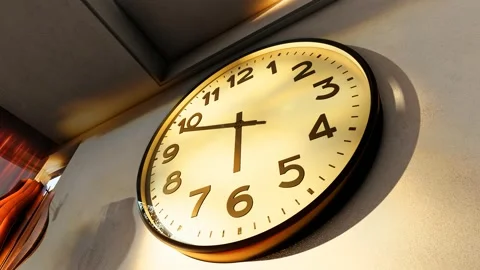 Wall-mounted clock with time delay Video stock 325762203