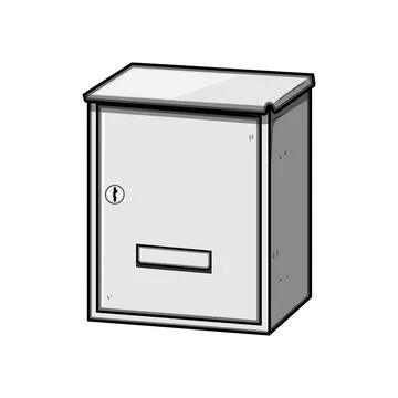 Wall mounted letter box receiving mail messages Stock Illustration