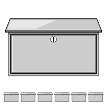 Wall mounted mailbox with locked delivery access Stock-Illustration