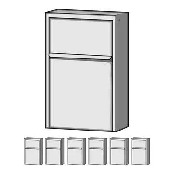 Wall mounted mailbox for modern home Stock Illustration