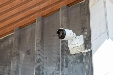 Wall mounted modern IP CCTV security camera. Home and workplace security co.. Stock Photos