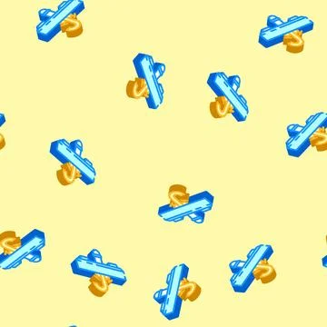 Wall mounted sink isometric icon seamless pattern Illustrazione stock
