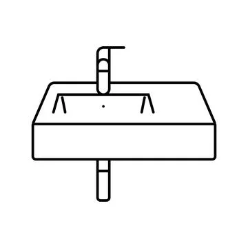 Wall mounted sink line icon vector illustration Stock-Illustration