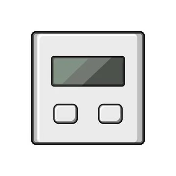 Wall mounted smart programmable digital thermostat controlling temperature Illustrazione stock