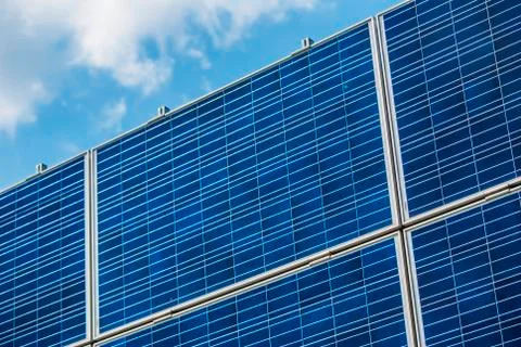 Wall mounted solar panels Stock Photos