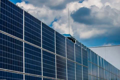 Wall mounted solar panels Stock Photos