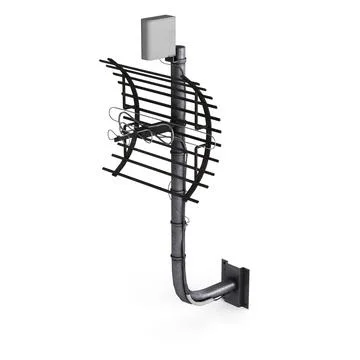 Wall-mounted television antenna displayed on a white background, 3D rendered Stock Illustration