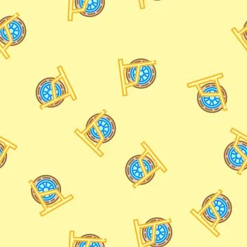 Wall mounted tire rack garage vector seamless pattern Stock Illustration