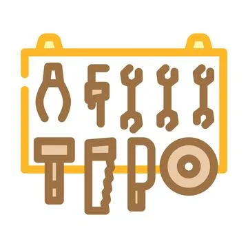 Wall mounted tool rack color icon vector illustration Stock Illustration