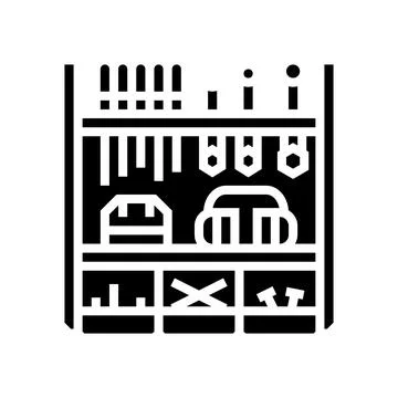 Wall mounted tool rack glyph icon vector illustration Stock Illustration