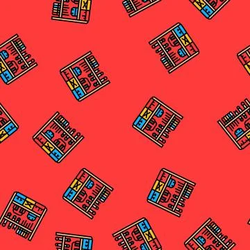 Wall mounted tool rack vector seamless pattern Stock Illustration