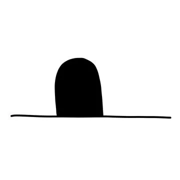 Wall with mouse hole in outline doodle style. Hand drawn illustration. Stock Illustration