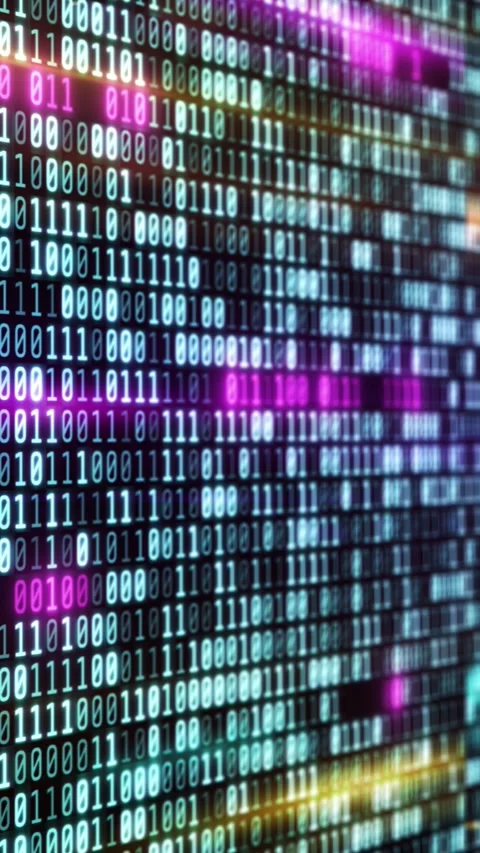 A wall-moving array of binary code. Stock Footage 251817368