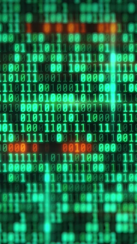 A wall-moving binary code. Stock-Footage 254052988