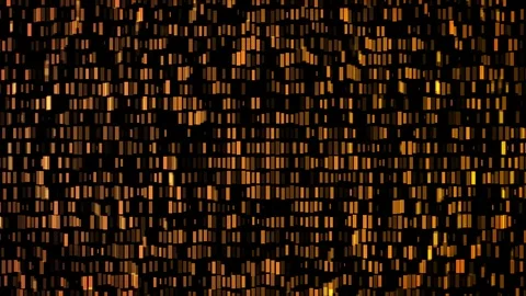 Wall of moving lights abstract motion background loop gold Video stock 89704657