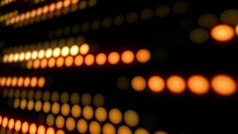 Wall of moving orange round LED Stock Footage 152299996