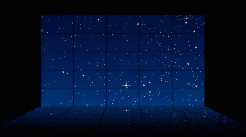 Wall of moving stars with reflection Stock Footage 64853239