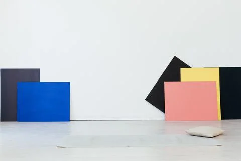 Wall with multi-colored rectangles as a background Foto stock