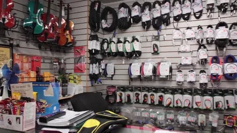 Wall with multiple patch cords Stock Footage 69111381