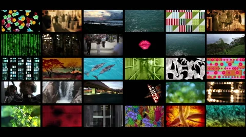 Wall of multiple TV channel Stock-Footage 48721447