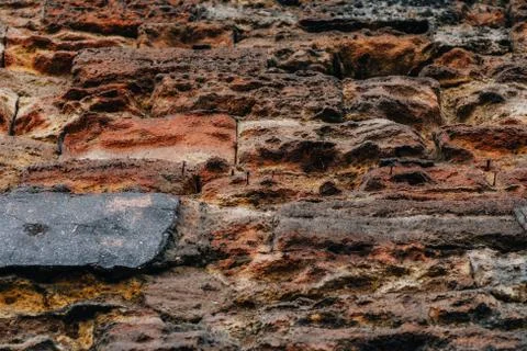 Wall of natural stone - background texture Stock Photos